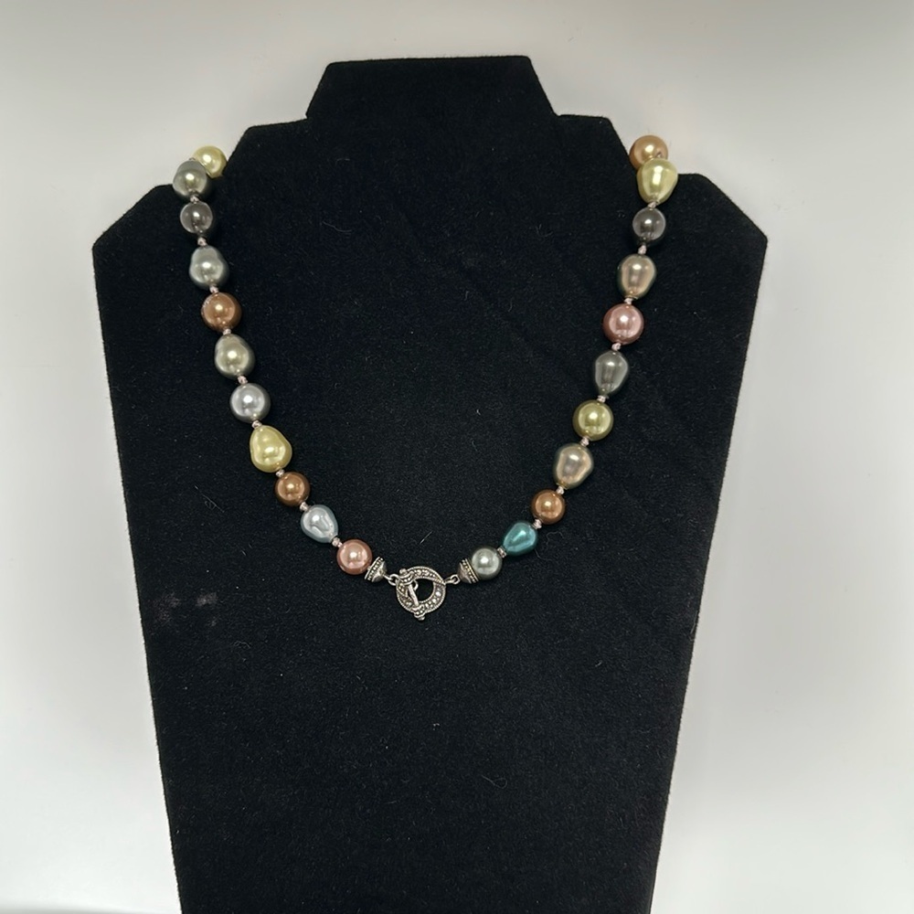Elegant 925 Silver Real Exquisite Pearls Necklace